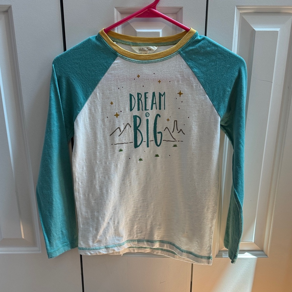 Matilda Jane Dream Big Long Sleeve Shirt - Teal, White, Yellow